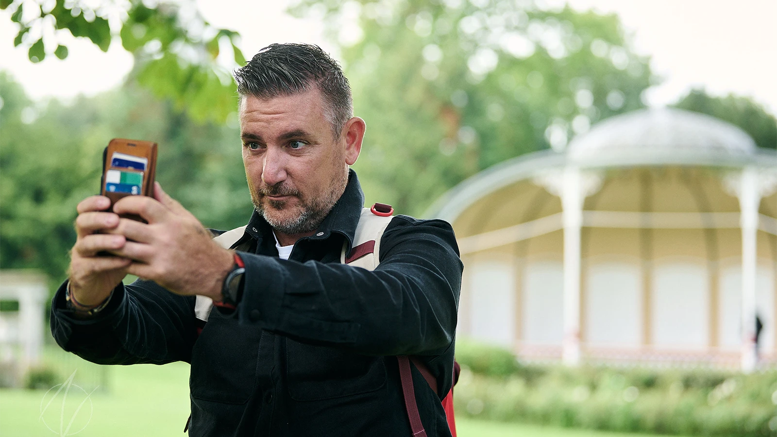 Benjamin White with content creation setup, from online to coffee shop