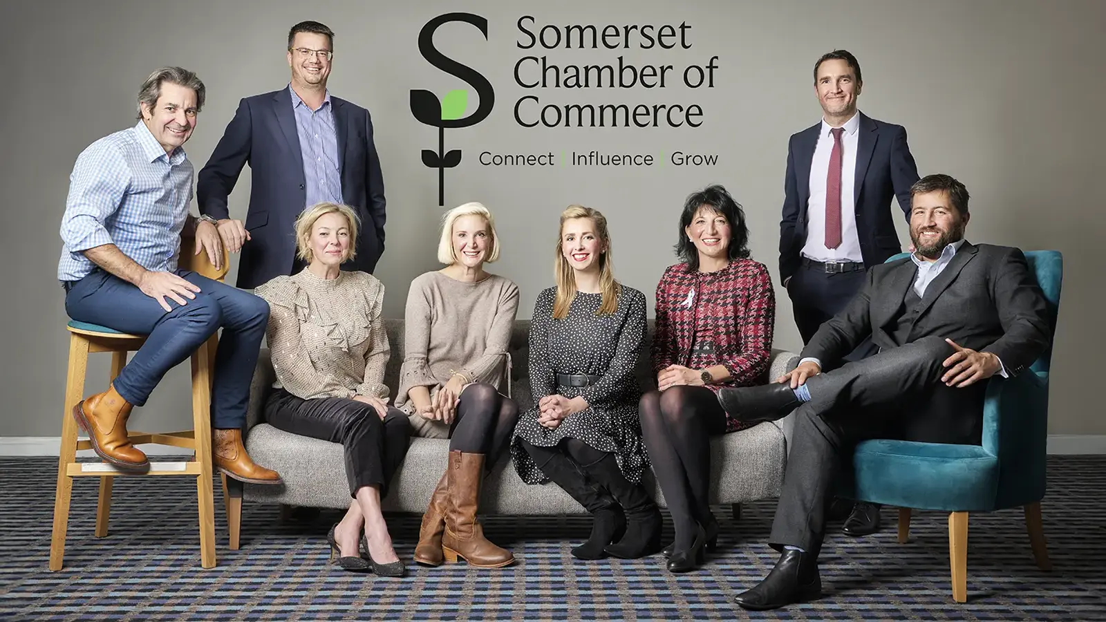 Team corporate headshots captured on location for the Somerset Chamber of Commerce