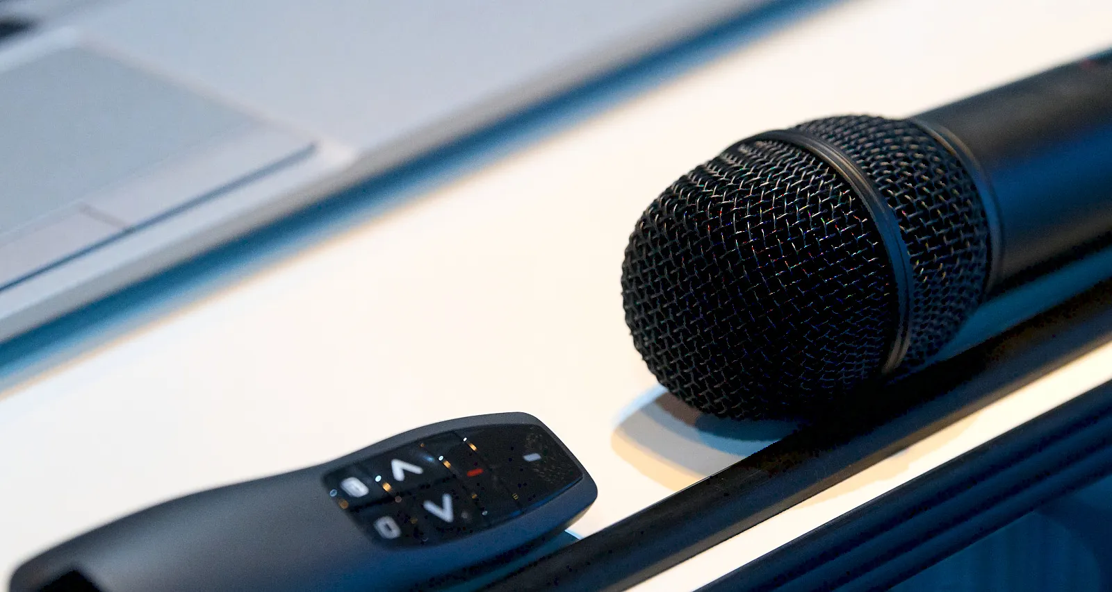 Christian in discussion with a colleague, illustrating how he works with clients and partners