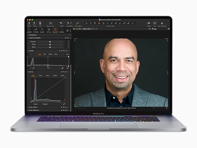 Behind the scenes: retouching a client’s headshot while keeping it natural.
