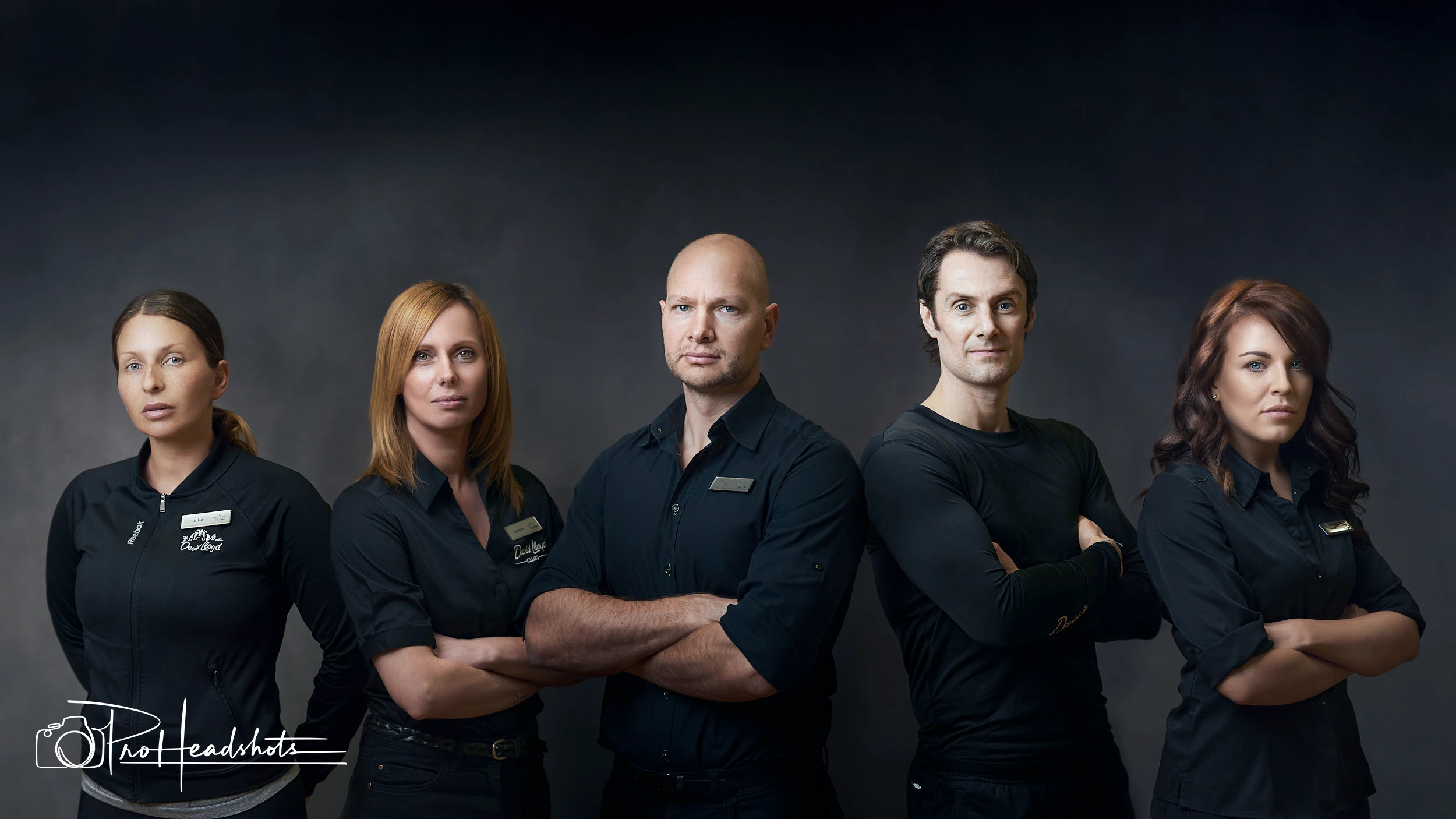 David Lloyd team photographed for corporate headshots on location