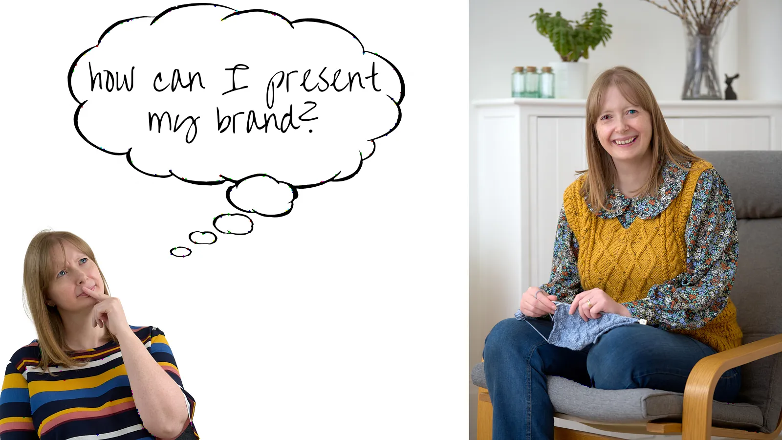 Personal branding portrait in a relaxed home setting, informal and authentic